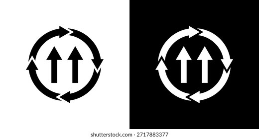 Continuous Improvement icon black and white filled.