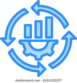 Continuous Improvement Icon Blue Color Vector Illustration