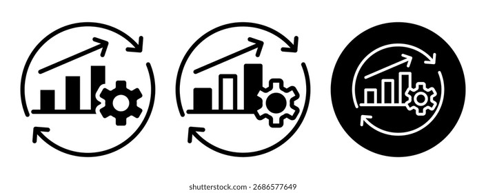 Continuous Improvement Icon Collection Glyph and Mixed Vector Illustration