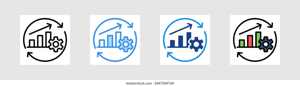 Continuous Improvement Icon Collection Set Multiple Style
