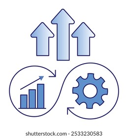Continuous Improvement Icon Depicting Iterative Enhancement Processes icon with editable stroke.