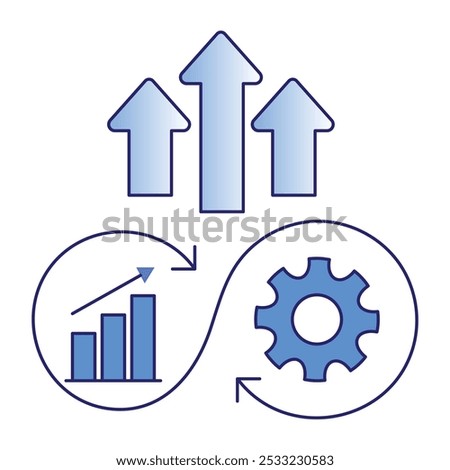 Continuous Improvement Icon Depicting Iterative Enhancement Processes icon with editable stroke.