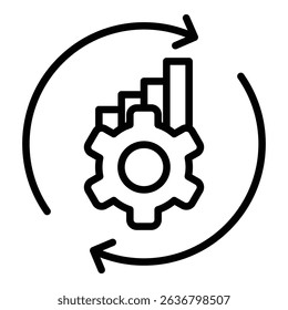 Continuous Improvement Icon Line Style For Various Design Purposes
