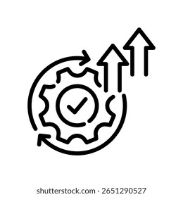 Continuous Improvement Icon Line Vector Illustration