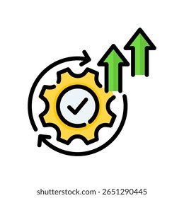 Continuous Improvement Icon Lineal Color Vector Illustration