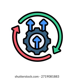 Ícone de melhoria contínua Ilustração de vetor de cor linear