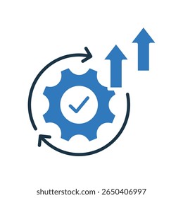 Ilustração de vetor misto do ícone de melhoria contínua