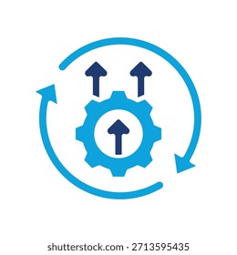 Ilustração de vetor misto do ícone de melhoria contínua