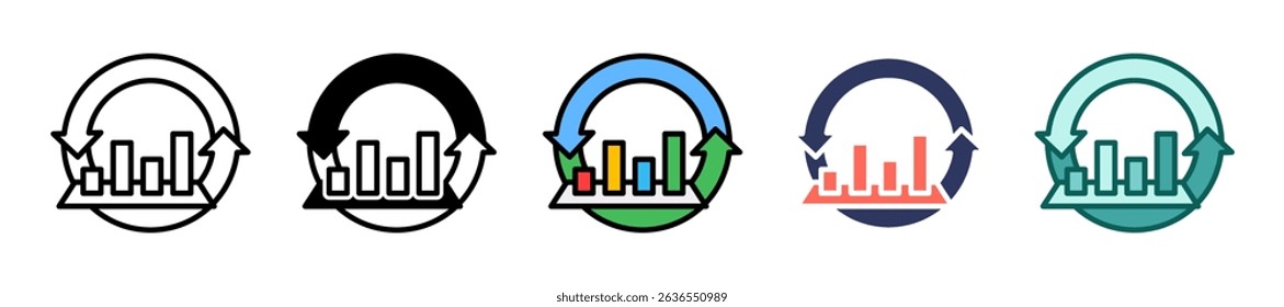 Continuous Improvement Icon Multiple Vector Illustration