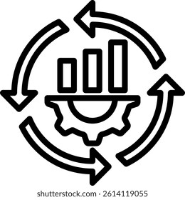 Continuous Improvement Icon Outline Vector Illustration