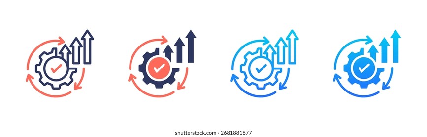 Continuous Improvement Icon Pack In Multiple Styles