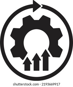 Continuous Improvement Icon, Progress Symbol.