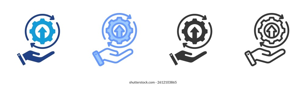 Continuous Improvement icon set multiple style collection