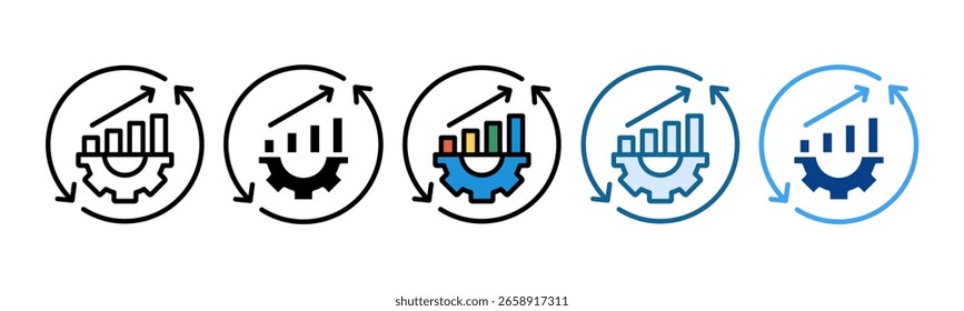 Continuous Improvement Icon Set Multiple Style Collection