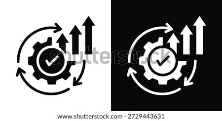 Continuous Improvement Icon White And Black Background Style