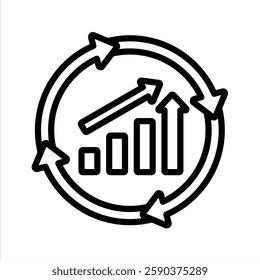 Continuous Improvement Line Vector Illustration On White Background.