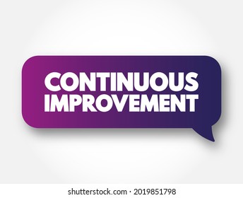 Continuous Improvement is an ongoing process of enhancing products, services, processes or systems, text concept background