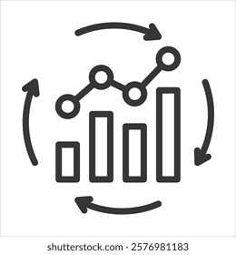 Continuous Improvement Outline Icon Vector Illustration