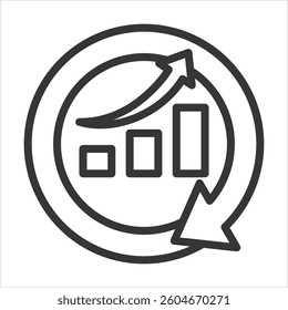 Continuous Improvement Outline Icon Vector Illustration
