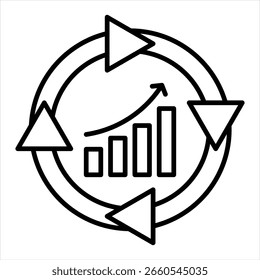 Continuous Improvement Outline Icon Vector Illustration