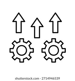Ilustración vectorial de iconos de contorno de mejora continua