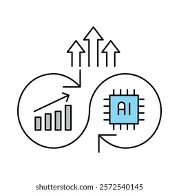 Continuous Improvement – Upward Graph Representing Growth and Learning