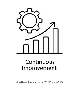 Continuous Improvement  vector outline icon design illustration. Manufacturing units symbol on White background EPS 10 File