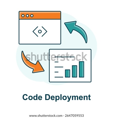 Continuous Integration Icon, Software Launch, GitHub Deployment, Code Automation, Web Push, Build Tools, Source Push, DevTools Deployment