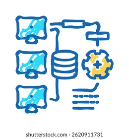 continuous integration software doodle icon sketch vector. continuous integration software sign. isolated symbol illustration