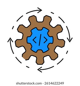 continuous integration software line icon vector. continuous integration software sign. isolated symbol illustration