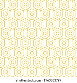 Rhombus Gráfico Islámico Continuo, Patrón de Repetición. Textura de patrón continuo del vector lineal sin inconvenientes. Repetir el hexágono monocromo, textura de textura. Patrón de fondo de escritorio blanco