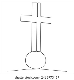 Continuous Jesus Christ sketch good Friday single line vector illustration