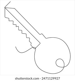 Pintura de una sola línea de clave continua mejor uso para la Ilustración vectorial minimalista del logotipo
