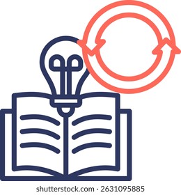 Ilustração do vetor de cor da linha do ícone de aprendizado contínuo
