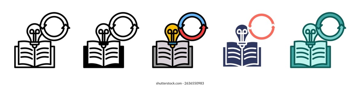 Continuous Learning Icon Multiple Vector Illustration