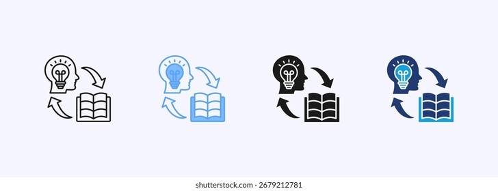 Continuous Learning Icon Set Multiple Style Collection