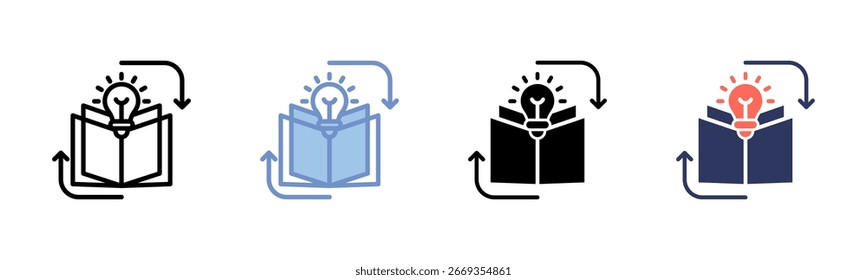 Continuous Learning icon sheet multiple style collection