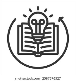 Continuous Learning Outline Icon Vector Illustration