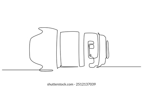 Continuous Lens Camera with Lens Hood . Concept for photography, Bussiness , Mutimedia vector illustration