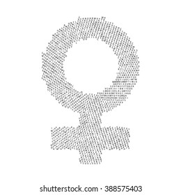 continuous letters pattern with women gender symbol