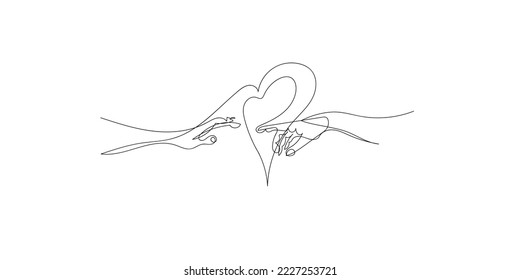continuous line 2 hands touching love illustration couple making love stroking romance in one line drawing concept