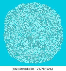 Continuous line abstract squiggle pattern. Organic shape relevant to patterns in nature. Created using the Traveling Salesman Problem algorithm which finds the shortest route that visits all points.