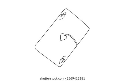 continuous line of ace of heart card illustration