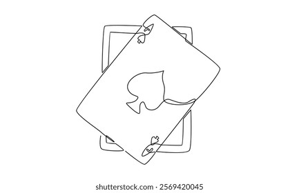 continuous line of ace of spade card illustration