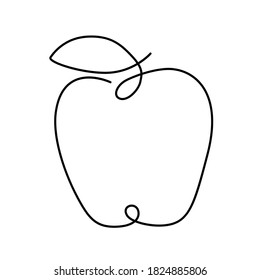 Continuous line apple vector illustration