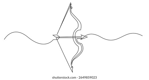 continuous line archery sport.single line drawing of archery sport competition.single line vector illustration