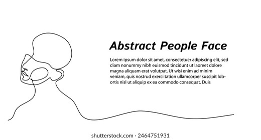 Continuous line art. Abstract people pose side. Hand drawn minimalist design for web banners, landing pages, simple for business . Editable stroke	
