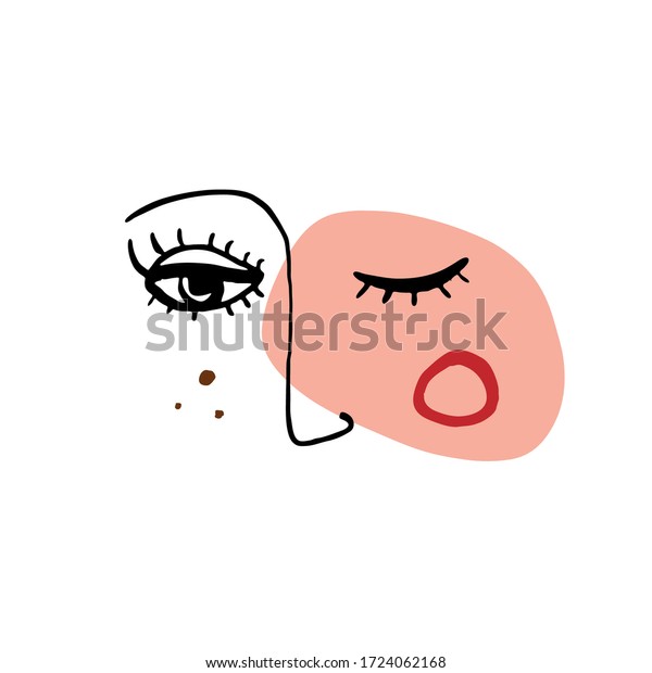 Continuous Line Art Abstract Woman Face Stock Vector Royalty Free 1724062168 Shutterstock 5340