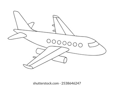 Continuous Line Art of an Airplane. Minimalist Travel and Aviation Illustration