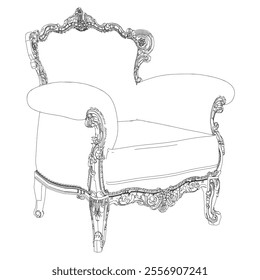 Continuous Line Art of Armchair – Minimalist Furniture and Interior Design Illustration